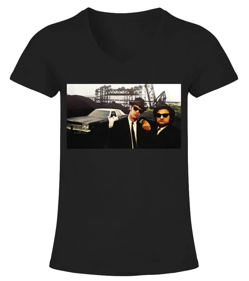 048. The Blues Brothers BK Camiseta cuello pico Mujer
