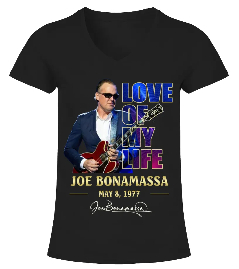 12LOVE of my life Joe Bonamassa Camiseta cuello pico Mujer