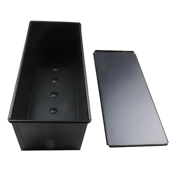 1pc Black Loaf Pan With Cover Non Stick Bread Baking Mould (1000g)