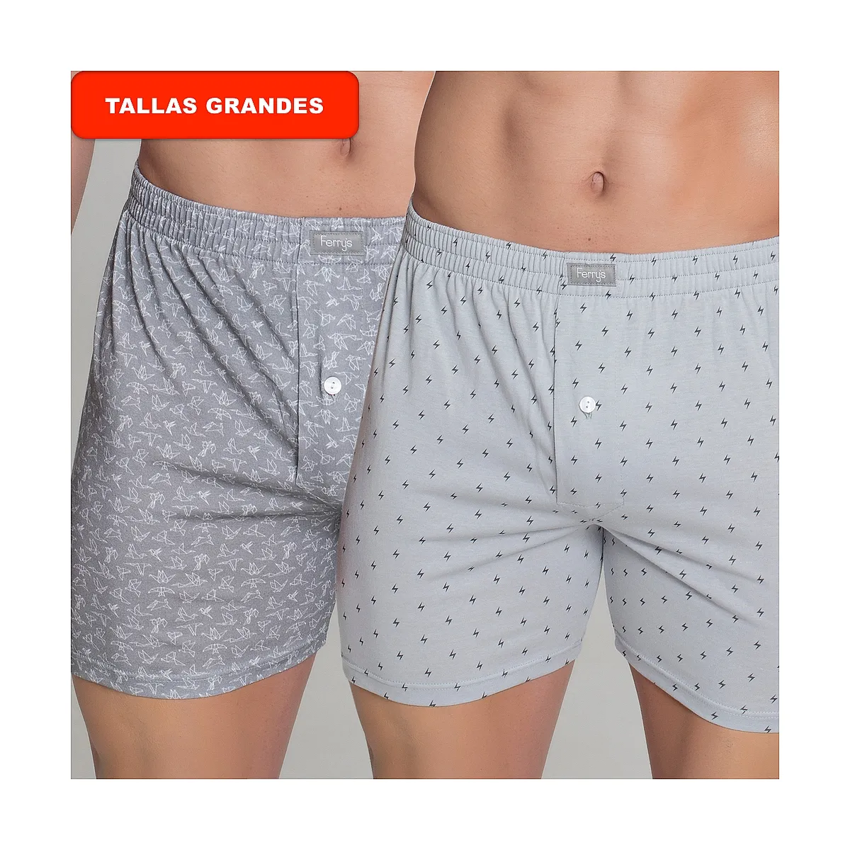 412b PACK 2 BÓXERS ESTAMPADOS GRIS