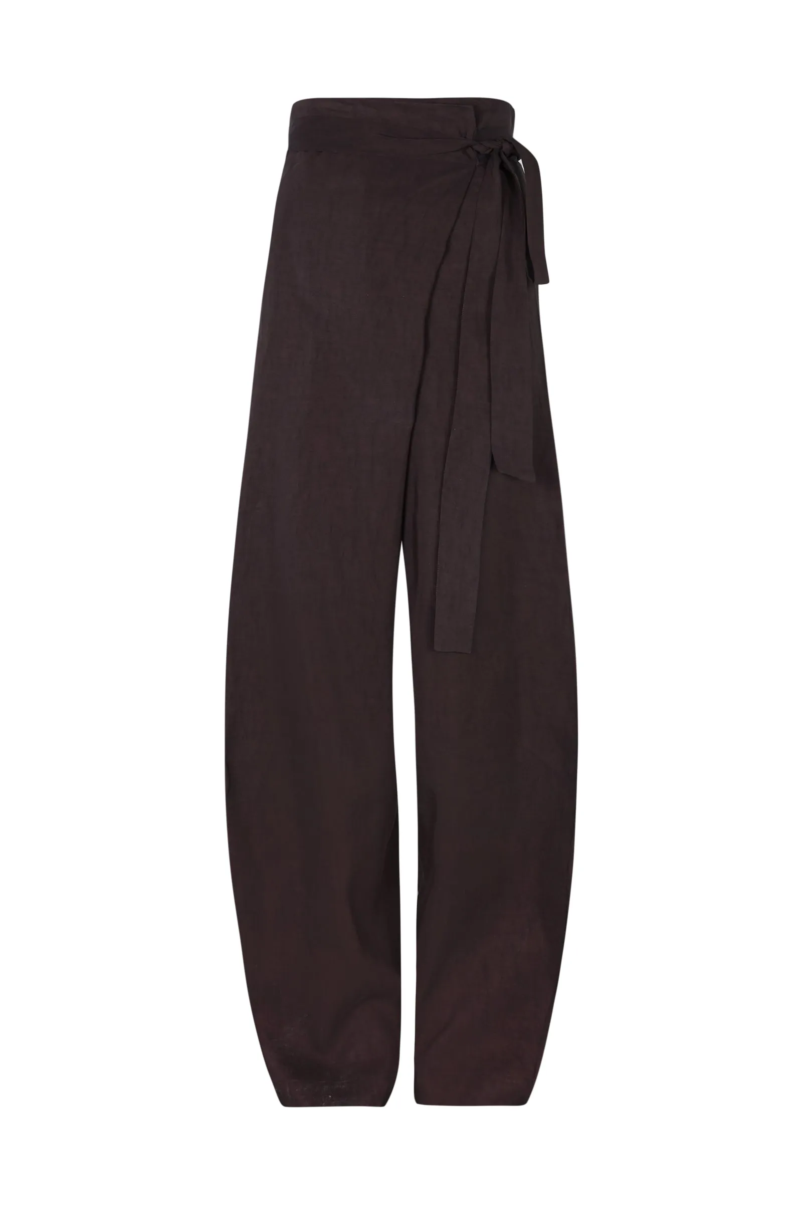 Arco, pants in burgundy linen and cupro