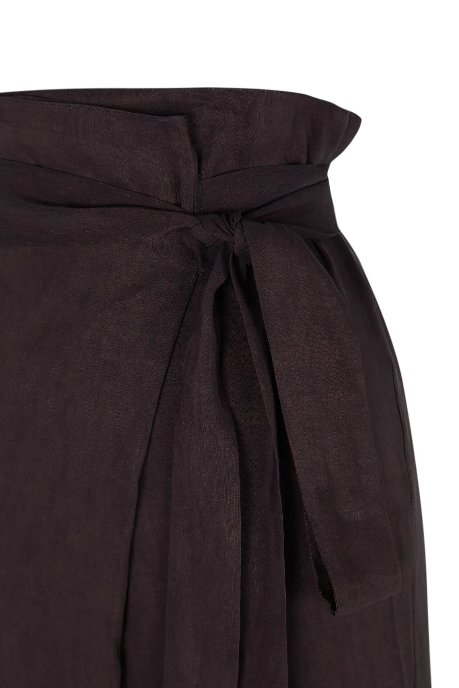 Arco, pants in burgundy linen and cupro