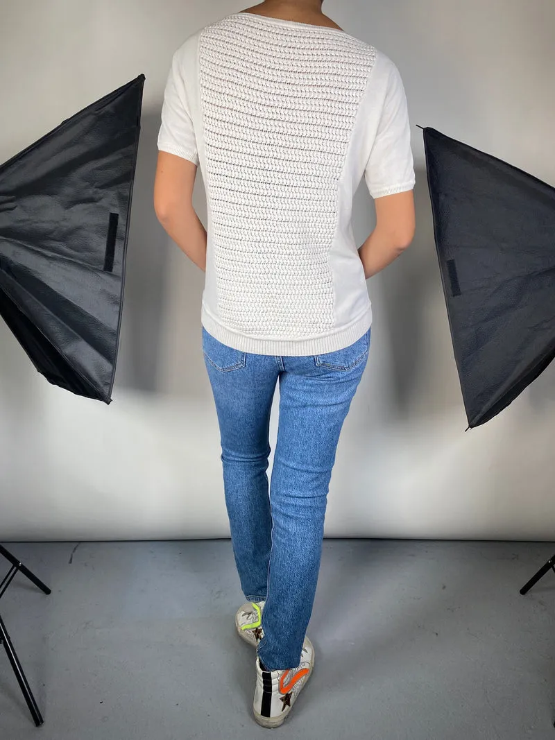 ARMANI EXCHANGE Polera Tejida Blanca