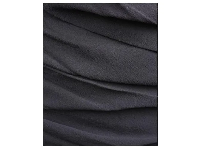 Autre Marque DISEÑADOR CONTEMPORÁNEO Vestido negro con corpiño drapeado 