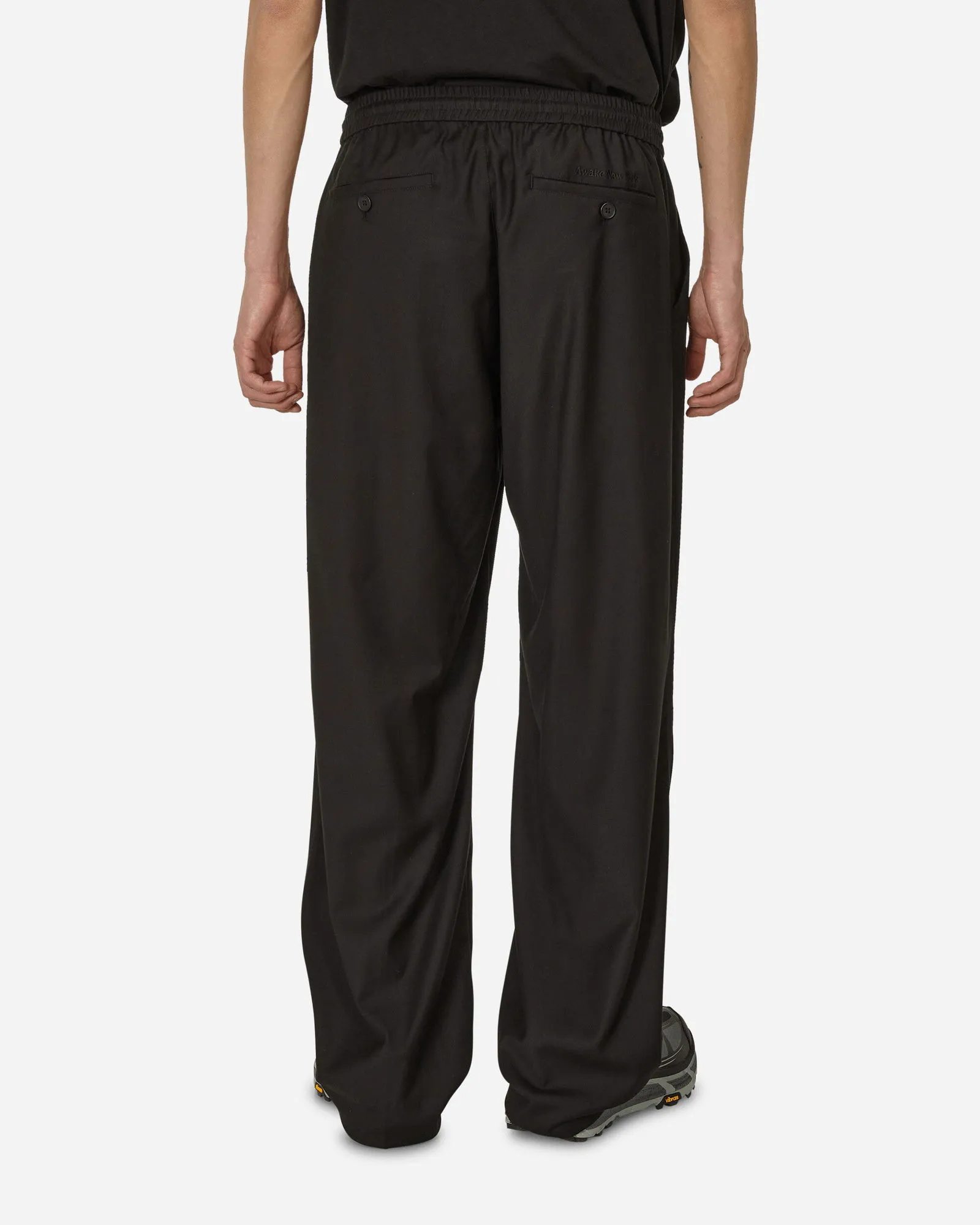 Awake NY Pleated Wool Pants Black