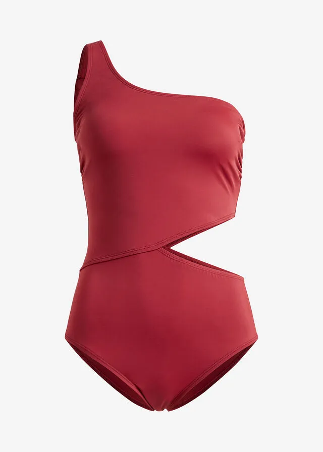 Bañador de poliamida reciclada Marrón rojizo