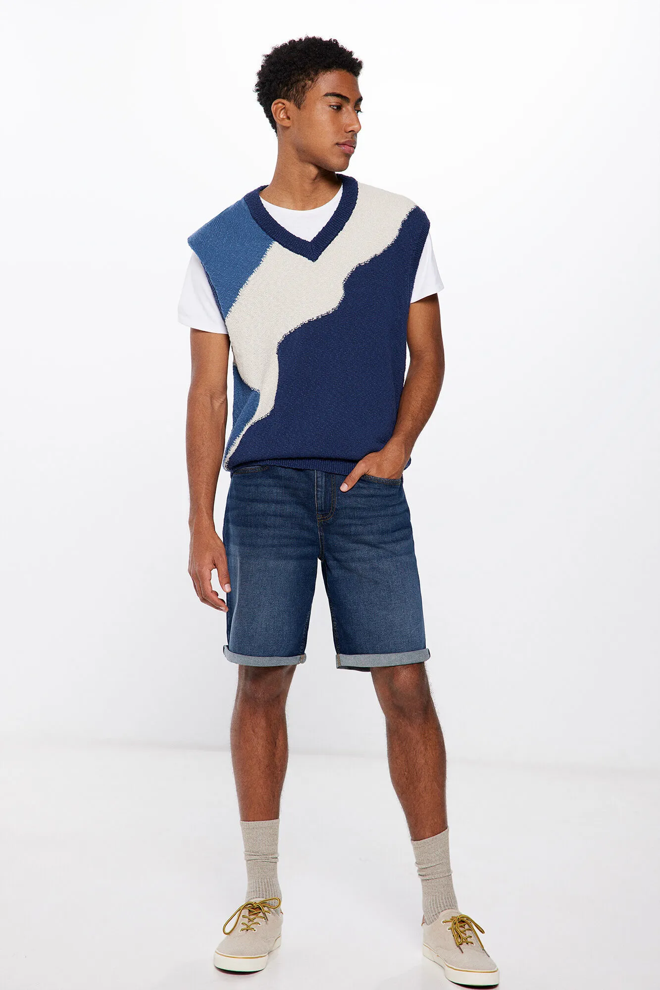 Bermuda denim básica