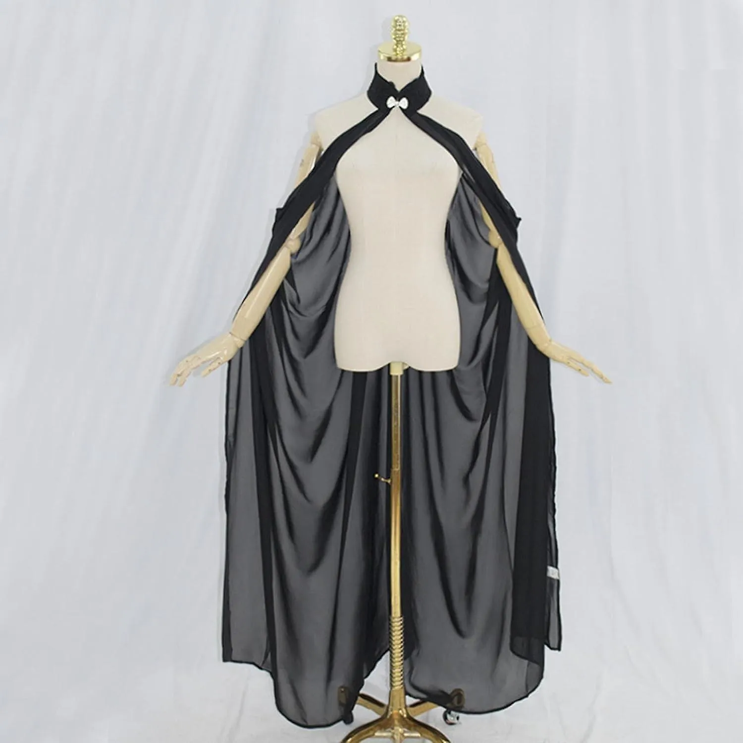 Black Chiffon Halloween Cloak, 56 Inches Long, Hoodless, Versatile and Durable