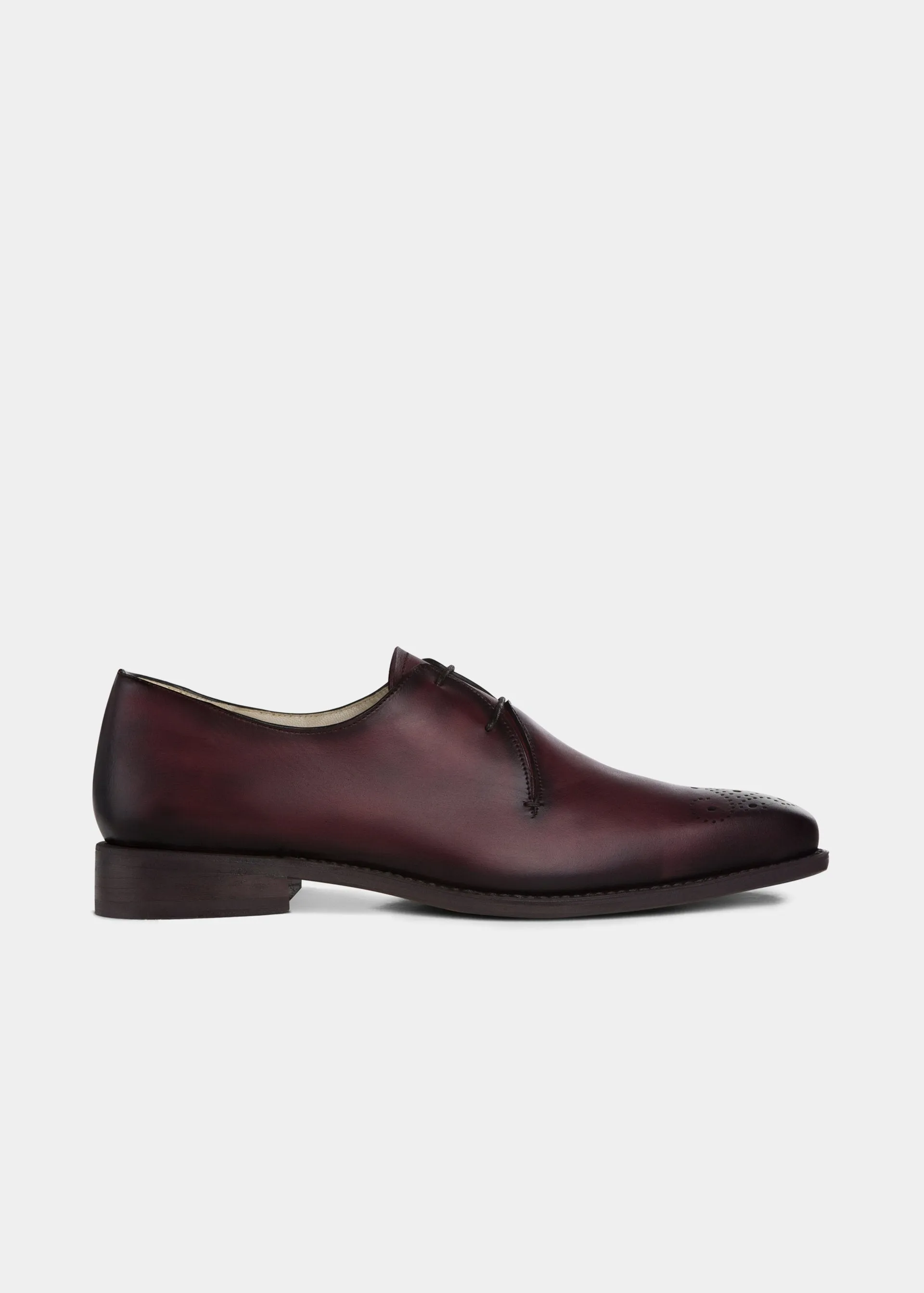 BLUCHER PLAIN TOE  PATINA BURDEOS