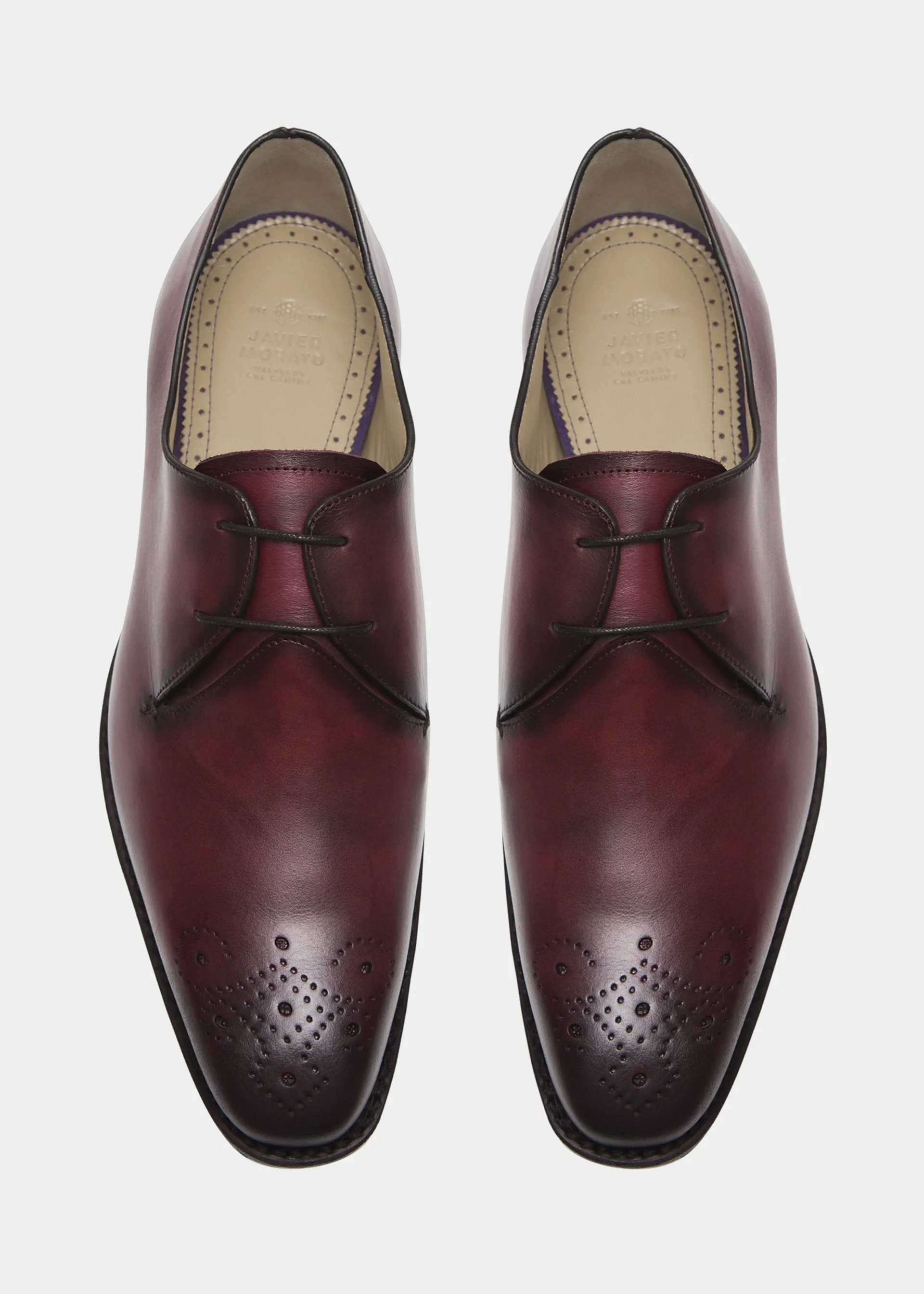 BLUCHER PLAIN TOE  PATINA BURDEOS