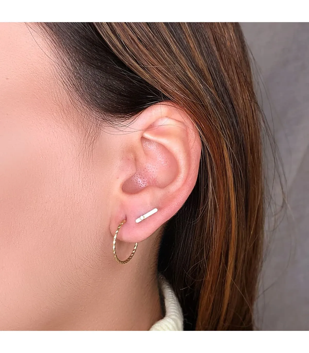 Boucles d'oreilles Petit Barre Or 18K