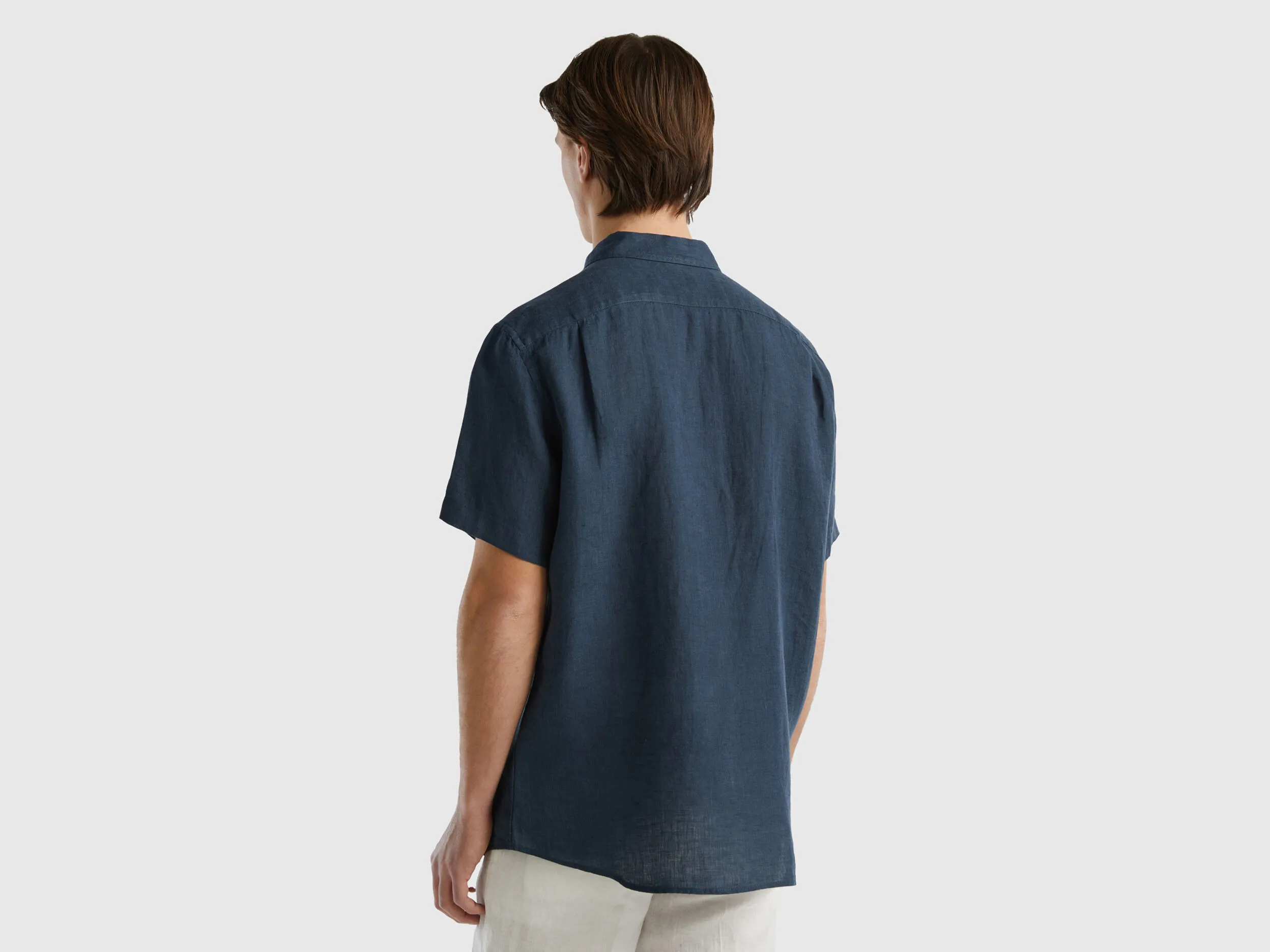 Camisa de manga corta de puro lino