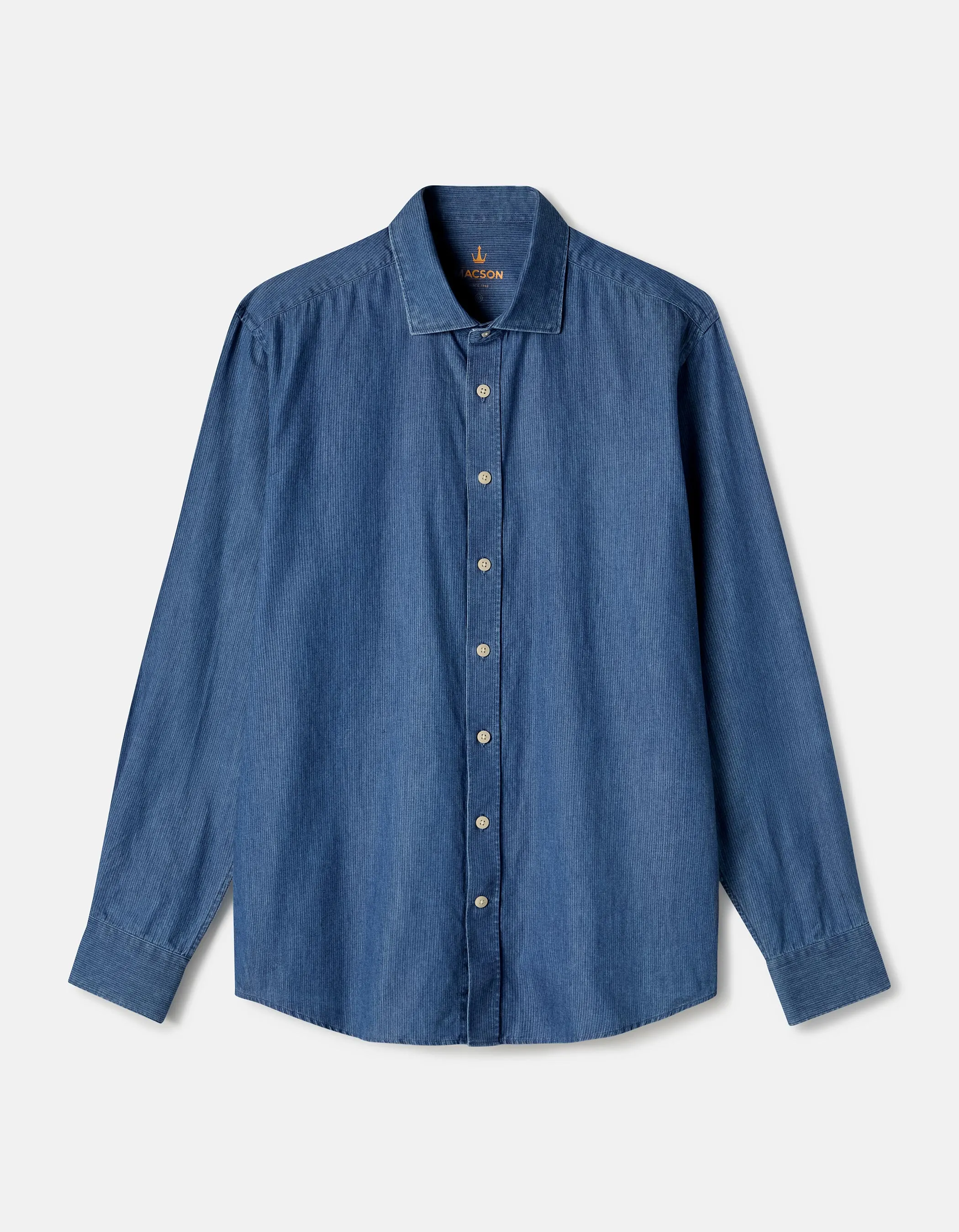 Camisa denim con estampado de rayas.