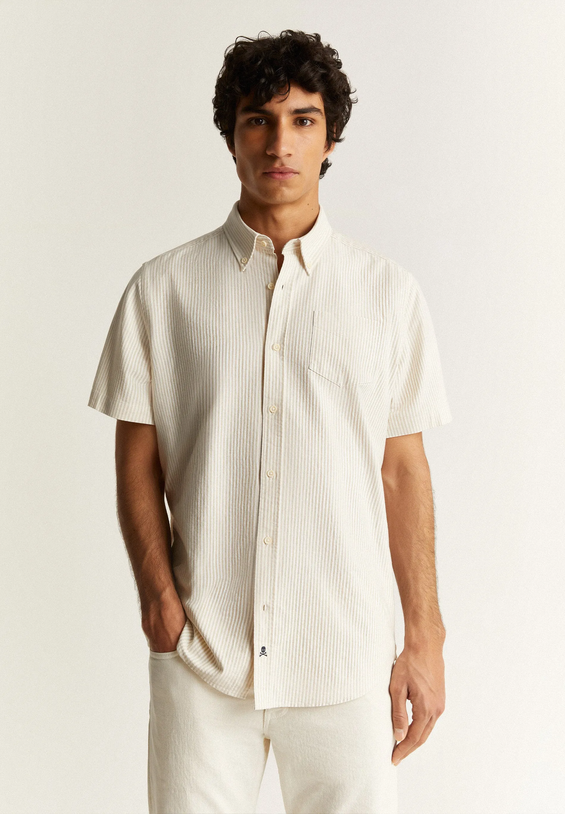 CAMISA MANGA CORTA RAYAS OXFORD