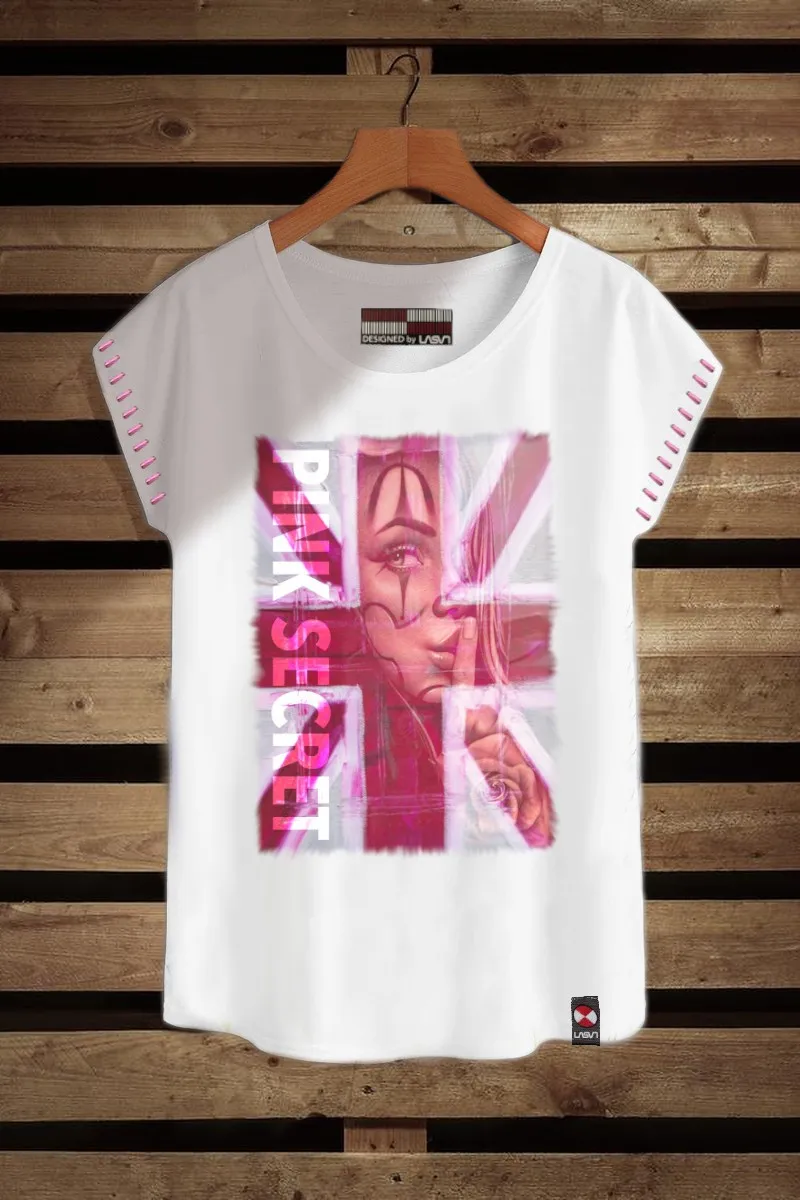 Camiseta de mujer PINK blanca
