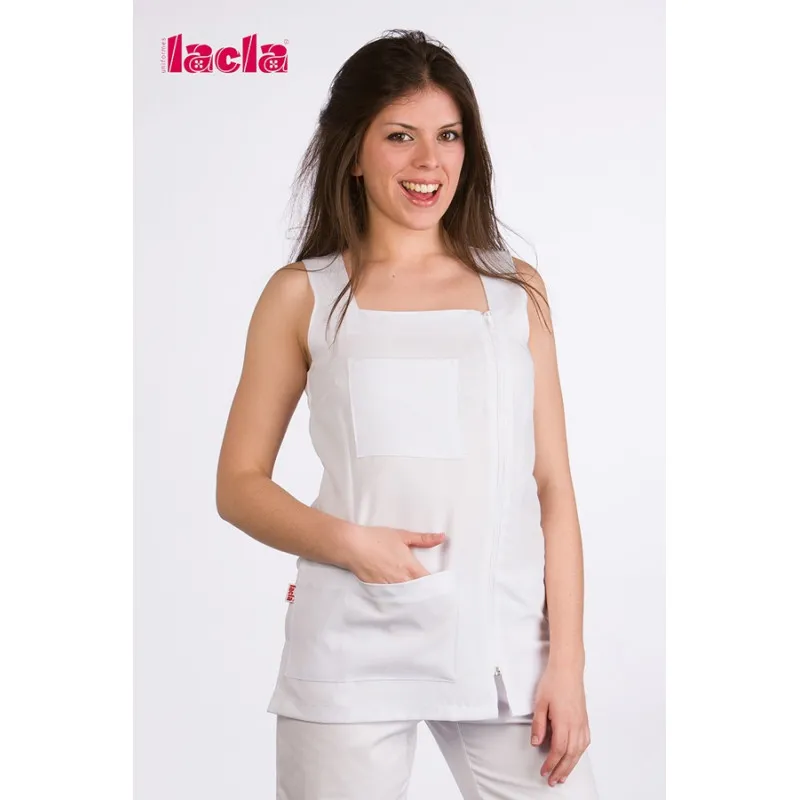 CASACA BáSICA BLANCA CON CREMALLERA  LACLA