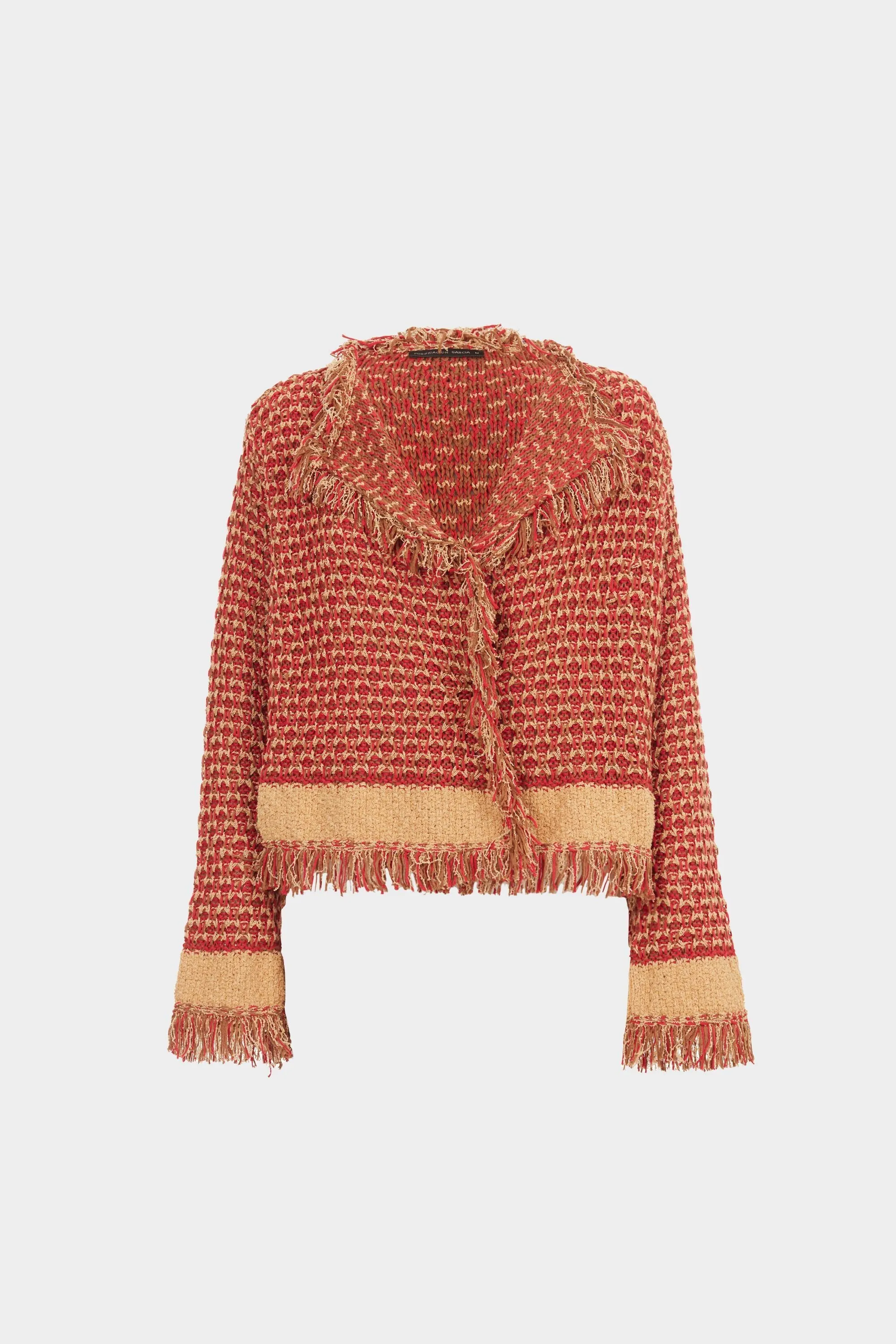 Chaqueta corta trama cinta boucle