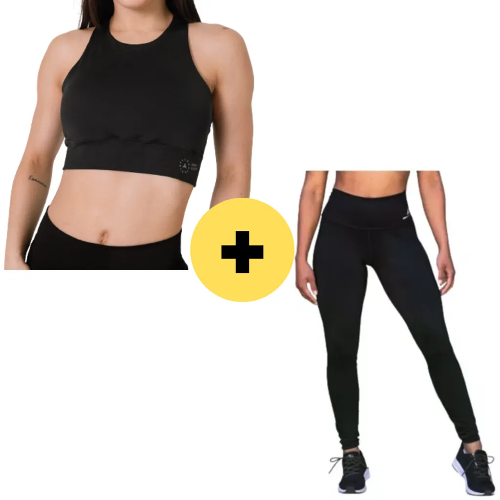 COMBO DAMA Urban Luxury TOP NEGRO + CALZA NEGRO