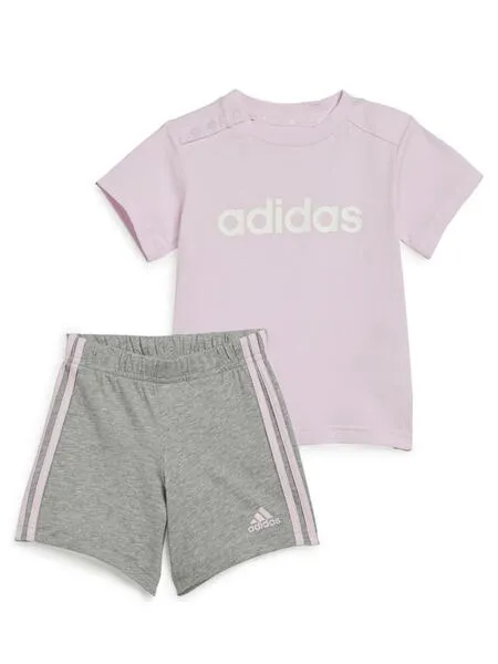 Conjunto Corto Adidas Rosa Gris Niña