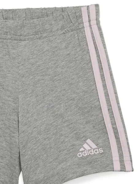 Conjunto Corto Adidas Rosa Gris Niña