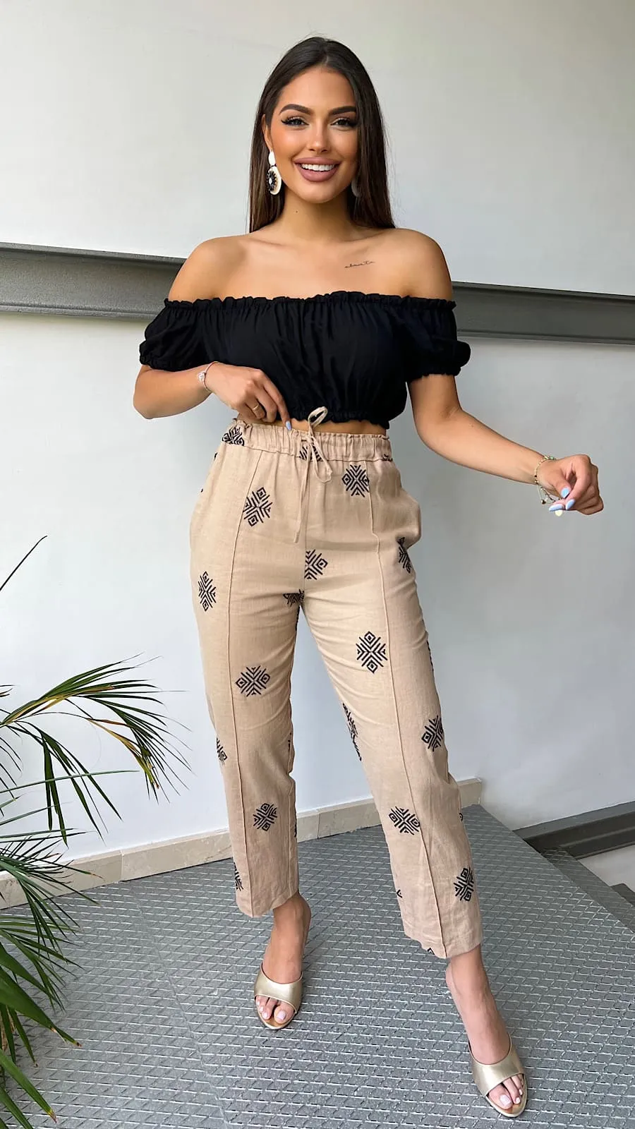 Crop Top Mexican Negro