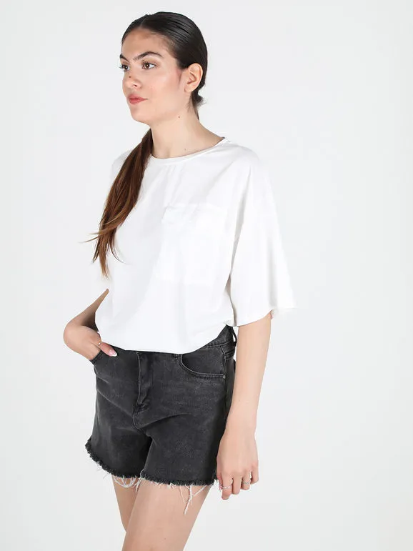 Daystar Camiseta de mujer de algodón con bolsillo.