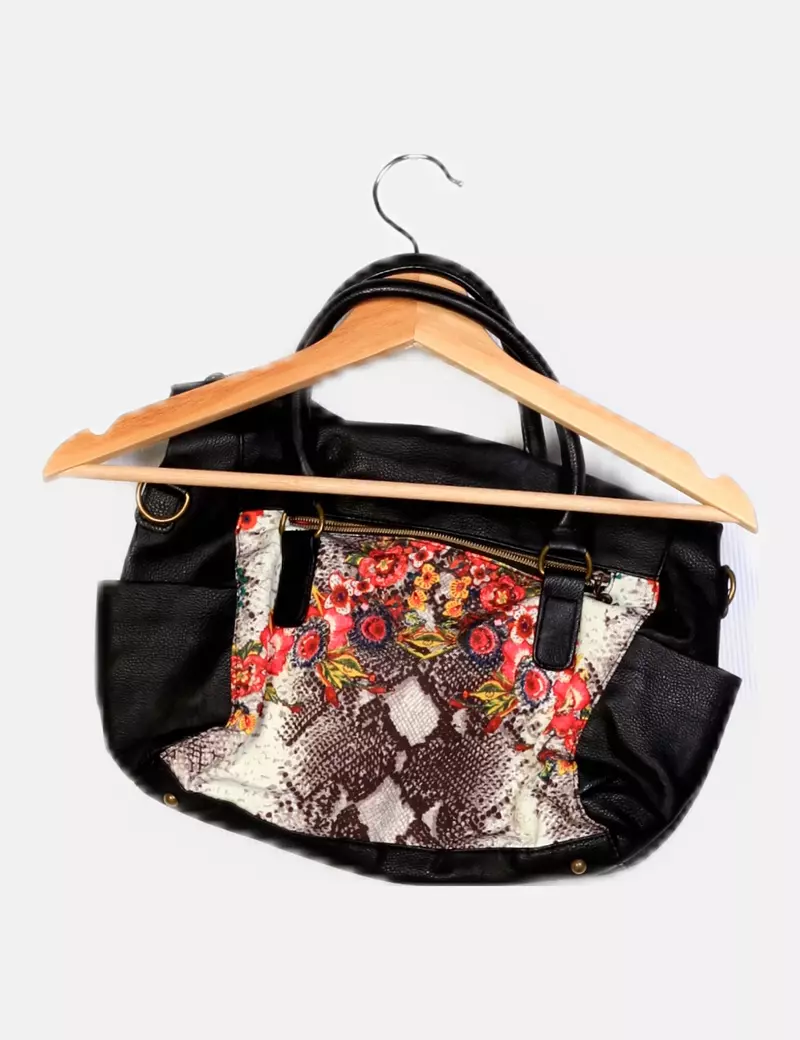 Desigual Bolso bowling negro estampado