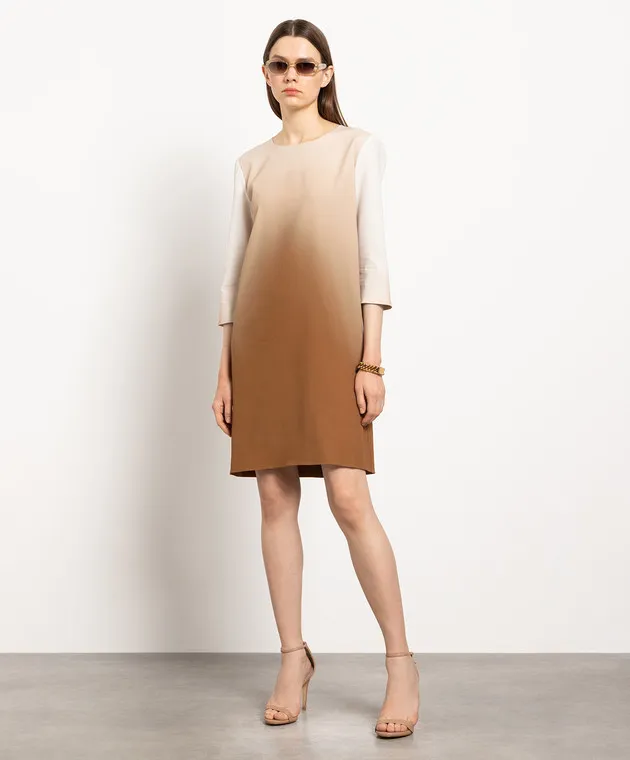 Ermanno Scervino A brown dress with a degraded effect