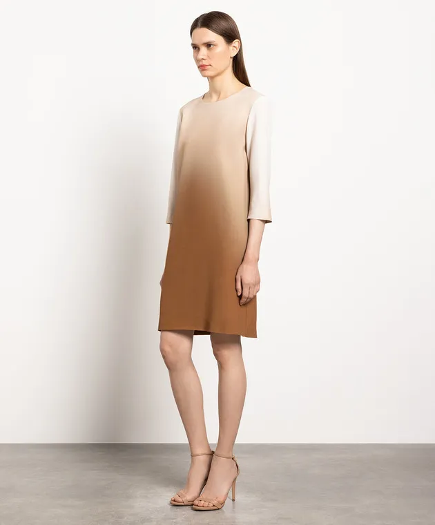 Ermanno Scervino A brown dress with a degraded effect
