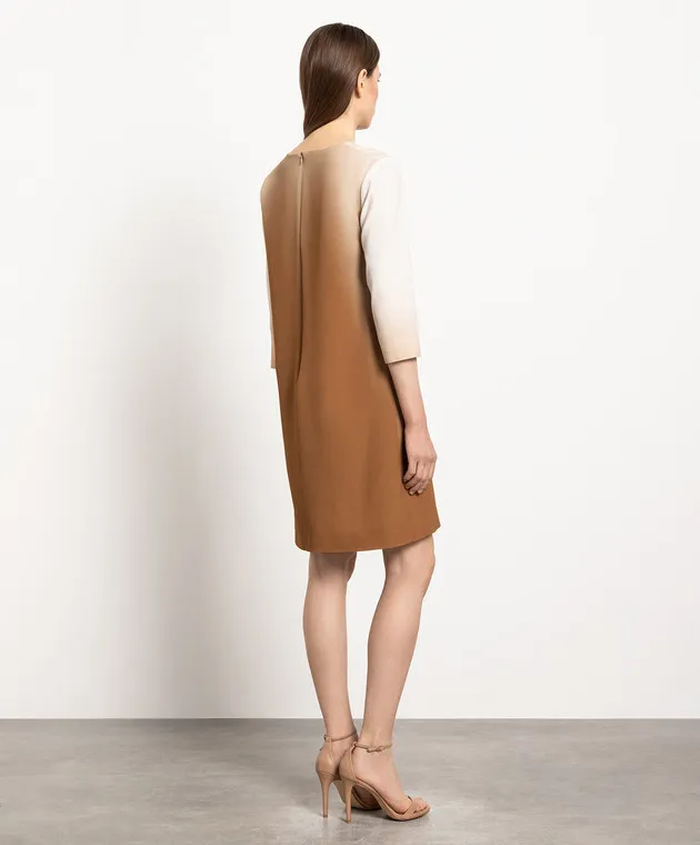 Ermanno Scervino A brown dress with a degraded effect