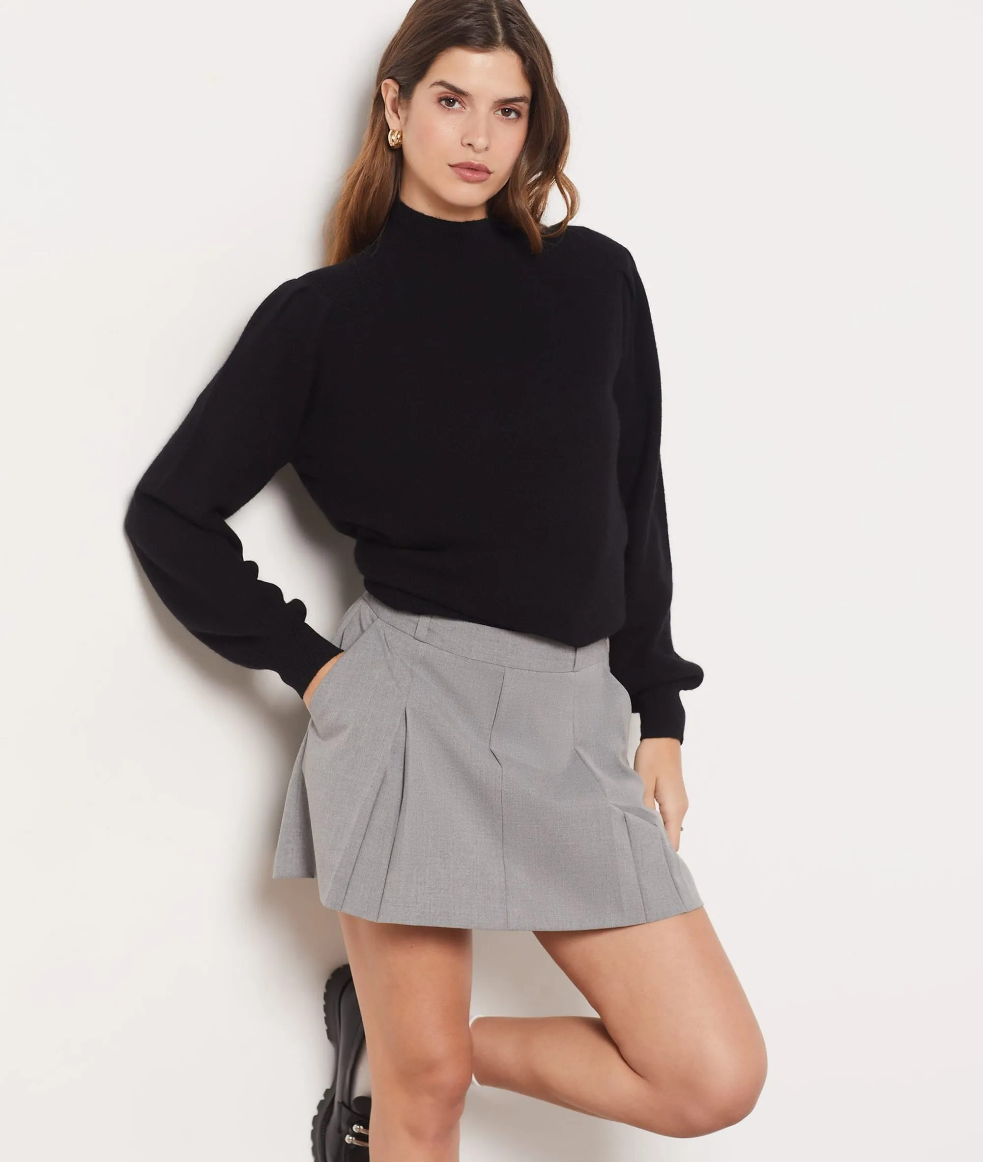 FALDA CORTA EVASé RAYA ANTHRACITE  ETAM