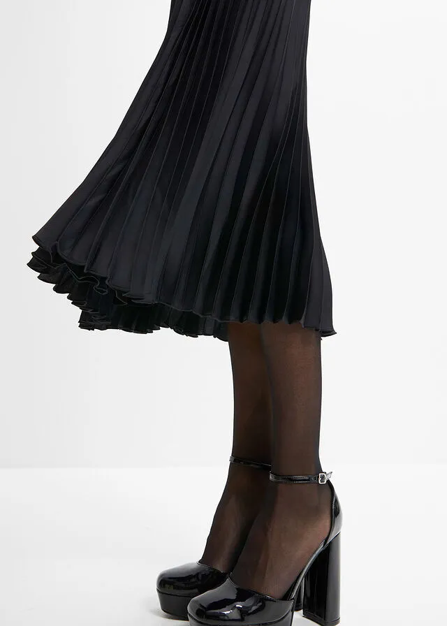 Falda plisada Negro