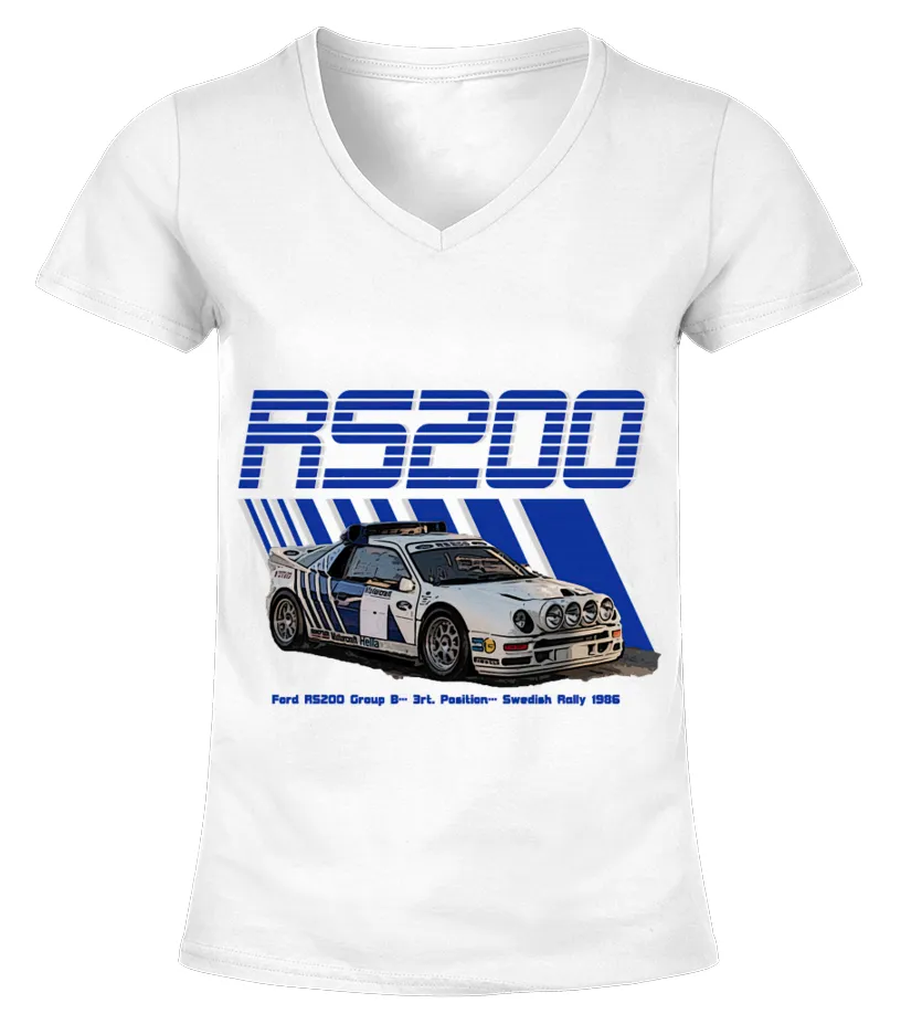FORD RS200 RALLY GROUP B Camiseta cuello pico Mujer