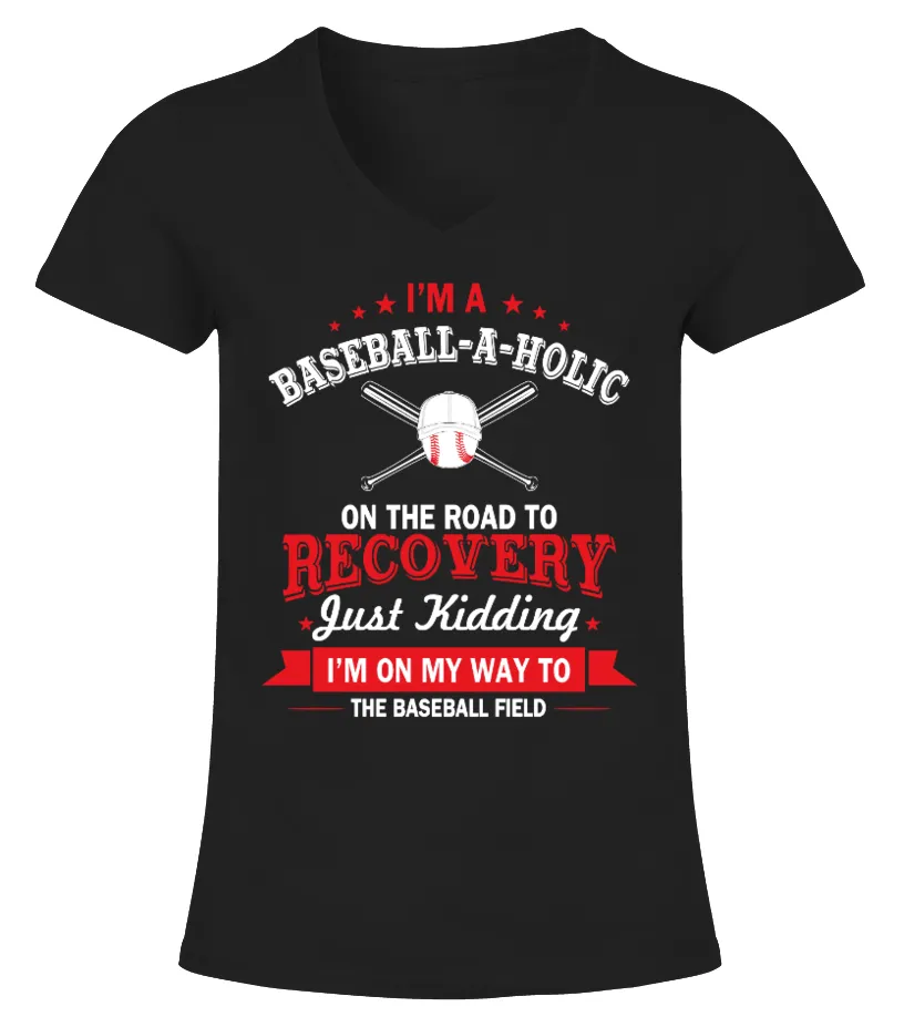 I'M A BASEBALL AHOLIC Camiseta cuello pico Mujer