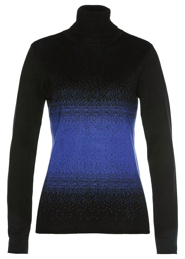 JERSEY DE CUELLO ALTO NEGROAZUL ZAFIRO