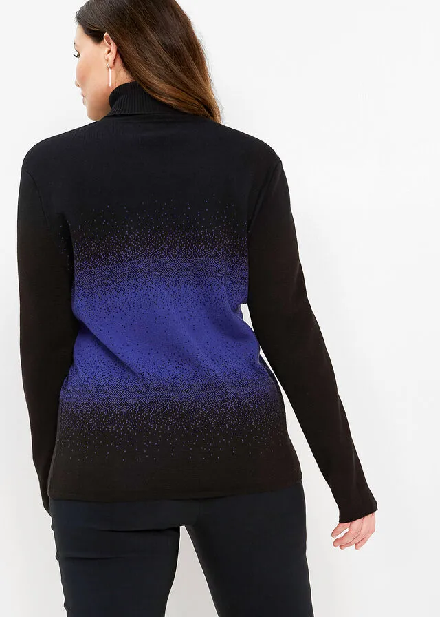 JERSEY DE CUELLO ALTO NEGROAZUL ZAFIRO