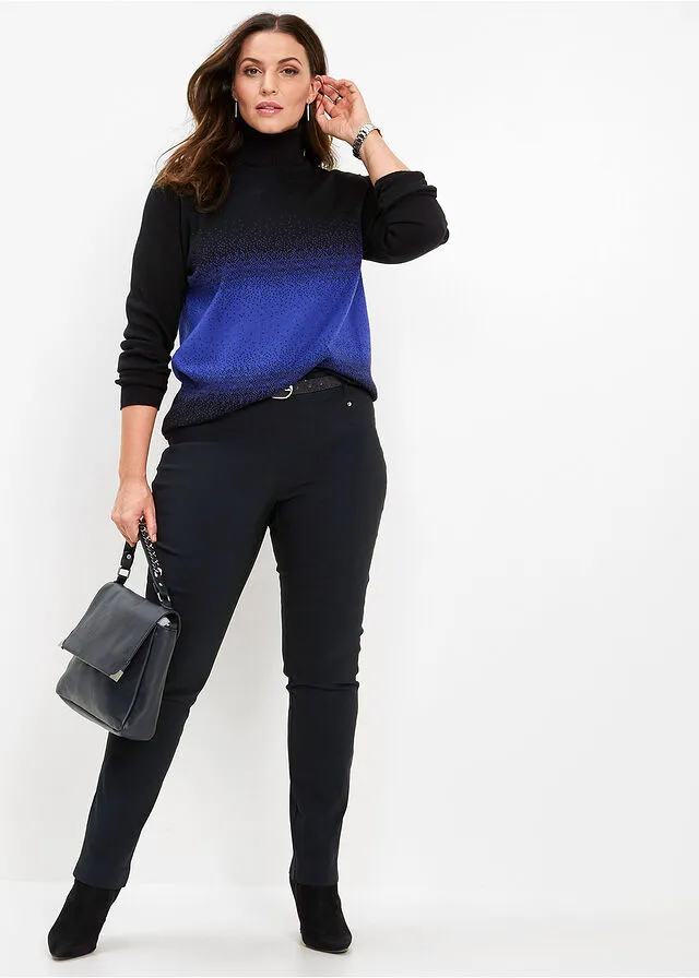 JERSEY DE CUELLO ALTO NEGROAZUL ZAFIRO