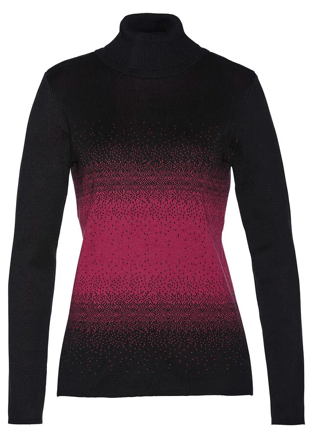 JERSEY DE CUELLO ALTO NEGROGRANATE