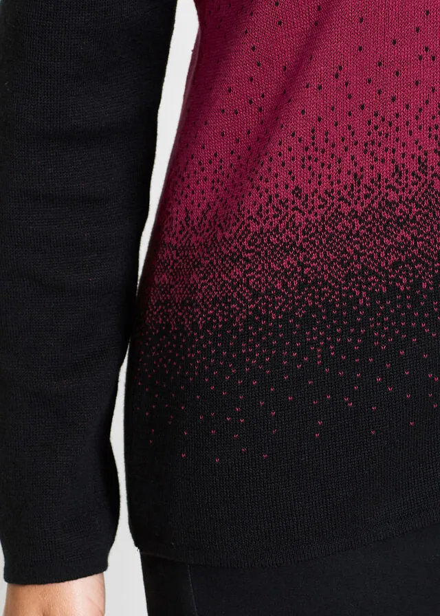 JERSEY DE CUELLO ALTO NEGROGRANATE
