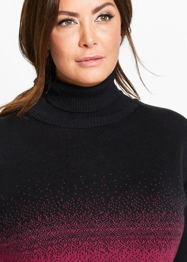 JERSEY DE CUELLO ALTO NEGROGRANATE