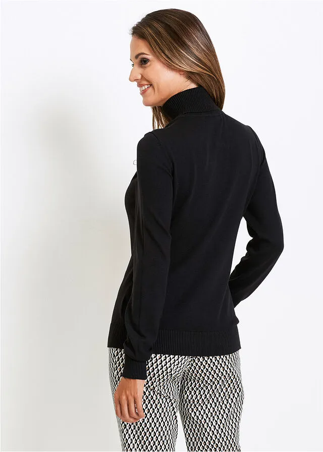Jersey de cuello alto Negro