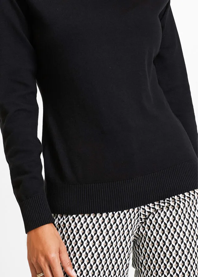 Jersey de cuello alto Negro