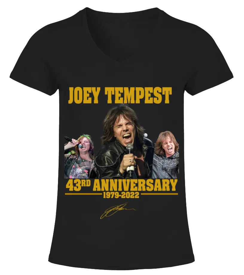 JOEY TEMPEST 43RD ANNIVERSARY Camiseta cuello pico Mujer