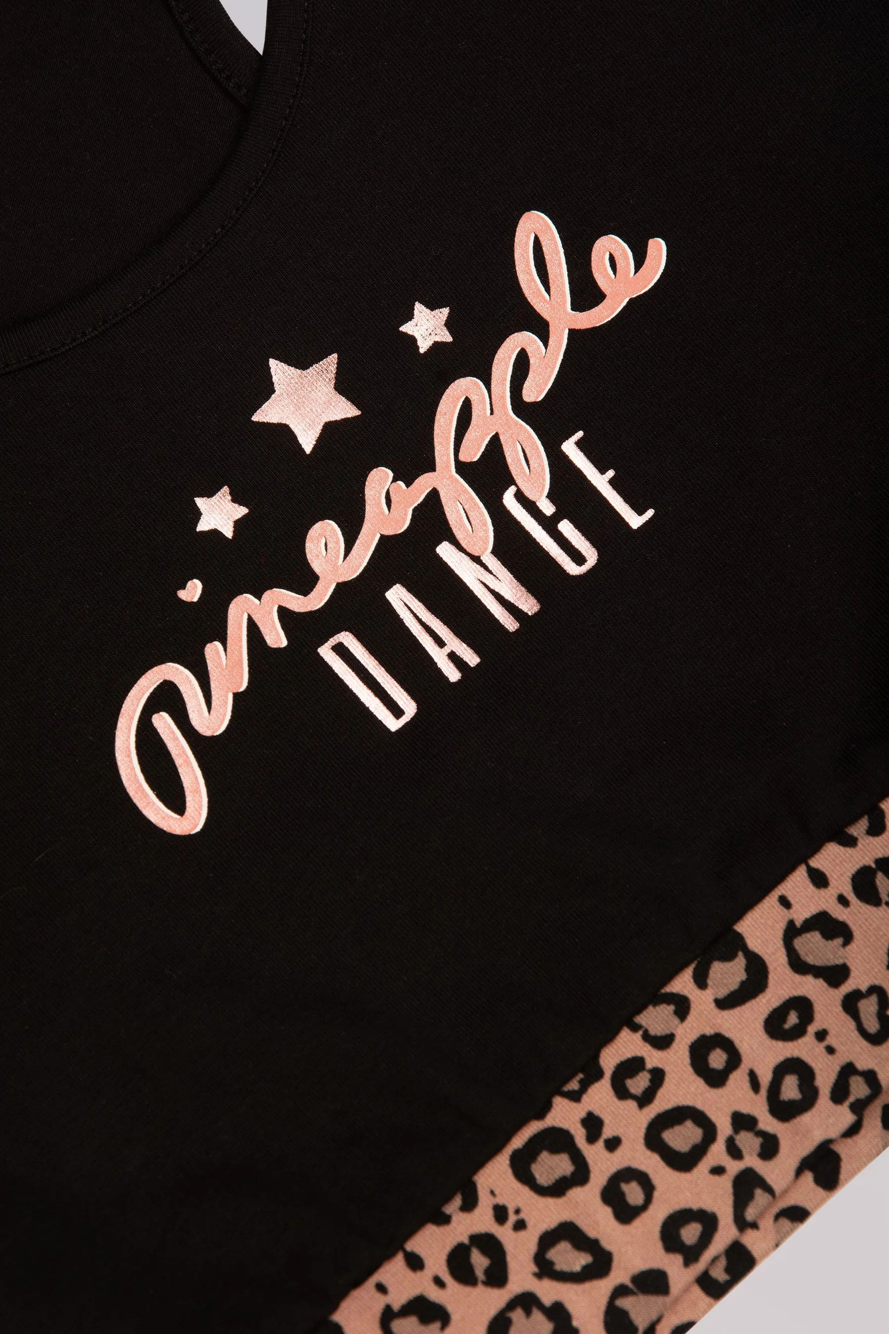 Leopard Band Girls Midi Crop Top