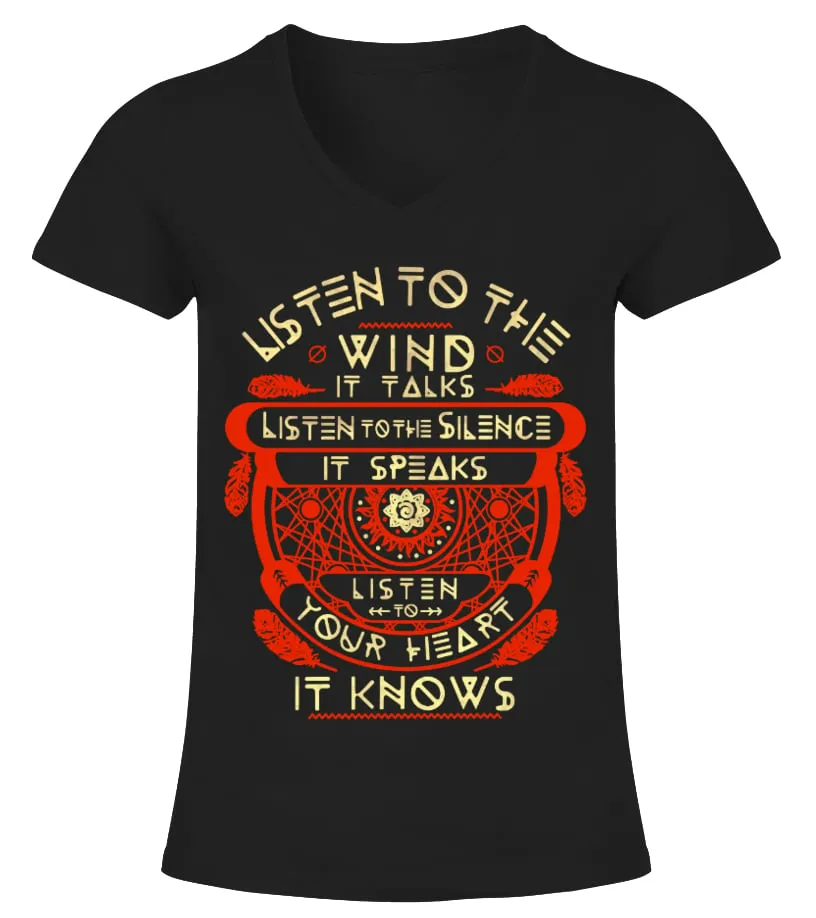 LISTEN TO THE WIND Camiseta cuello pico Mujer