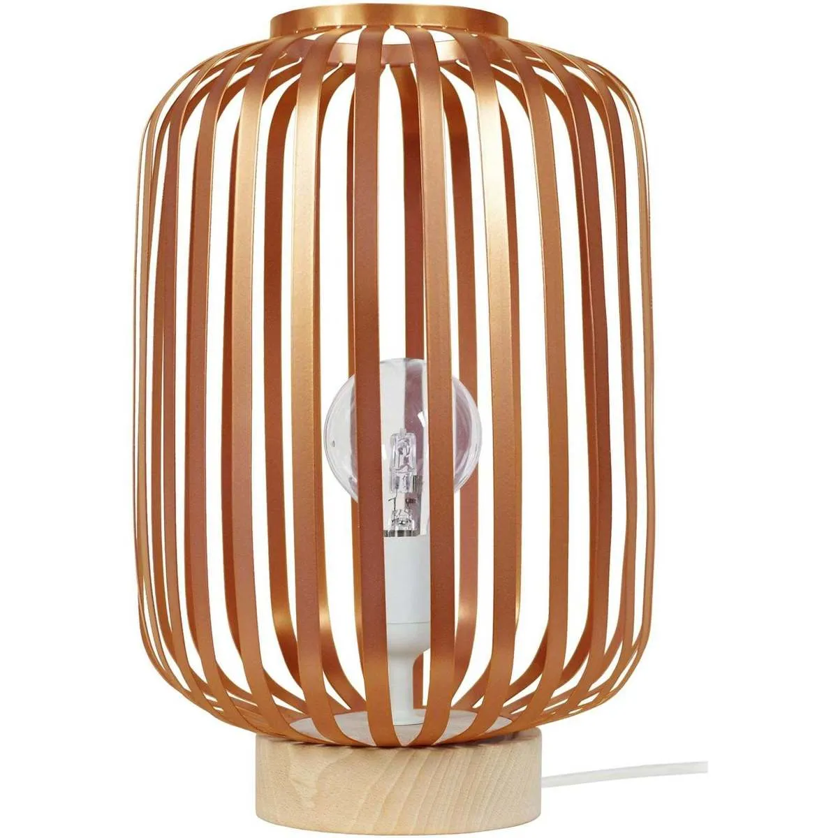 Lámpara de Mesa redondo metal natural y cobre