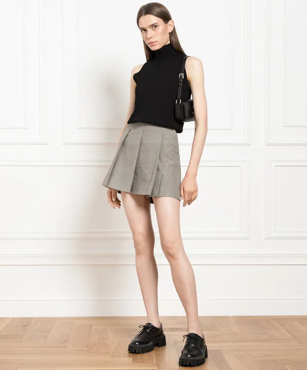 Max Mara Sportmax Brown checked mini skirt