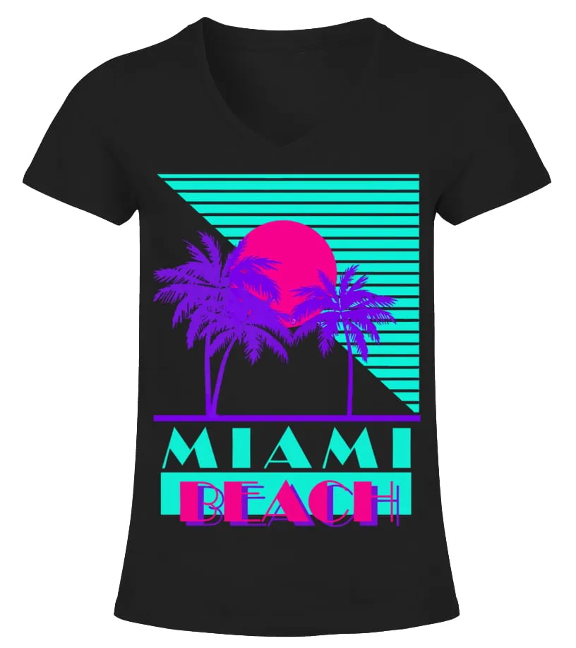 Miami Vice BK 001 Camiseta cuello pico Mujer