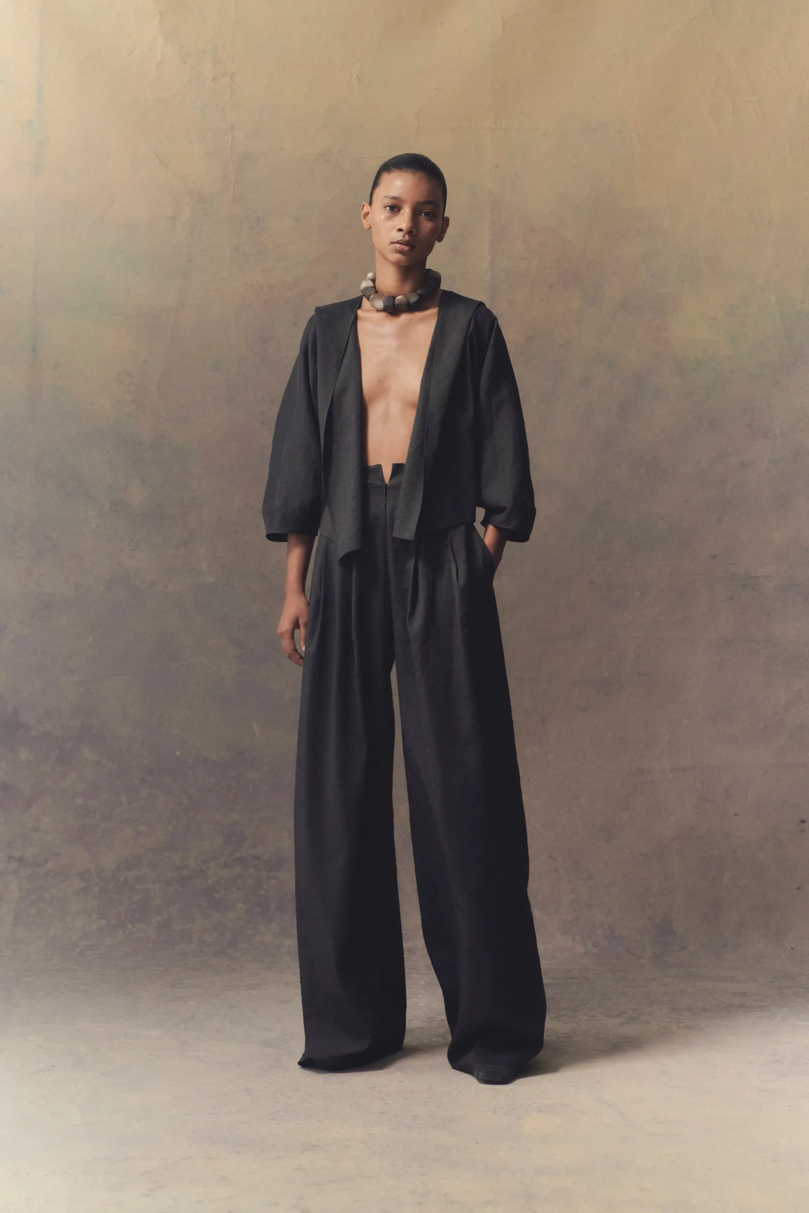 MIRA, GRAPHITE HIGHWAISTED PANTS