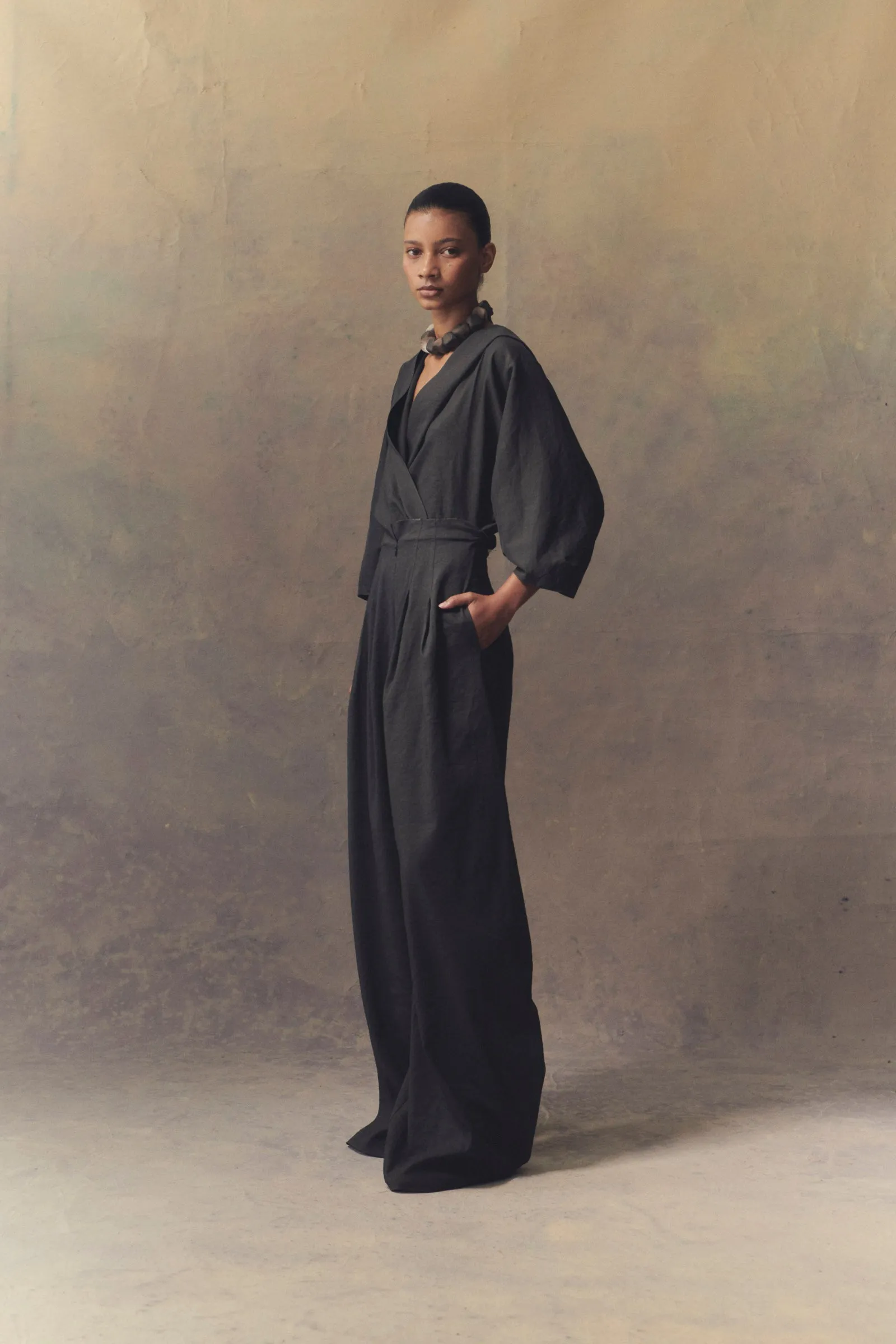 MIRA, GRAPHITE HIGHWAISTED PANTS